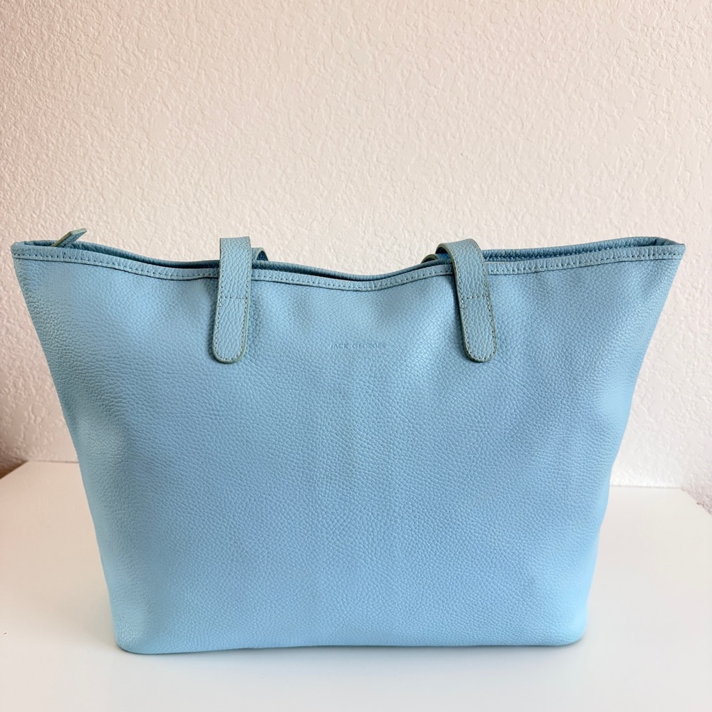 Jack Georges Tiffany blue leather tote